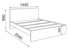 Кровать 1400 Осло модуль М13 с настилом Лайт Дуб млечный в Пласте - plast.mebel74.com | фото 2