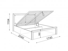 Кровать 1600 подъемная с мягкой частью Глэдис М32 в Пласте - plast.mebel74.com | фото 2