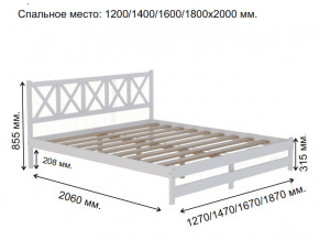 Кровать 2-х спальная Аист-8 Классика белый 1200х2000 мм в Пласте - plast.mebel74.com | фото 2