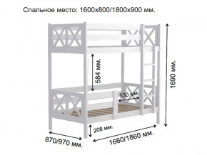 Кровать 2-х ярусная Аист-2 Классика белый 1600х800 мм в Пласте - plast.mebel74.com | фото 2