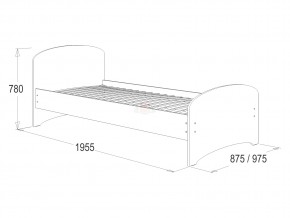 Кровать-4 одинарная 900*1900 ясень анкор светлый в Пласте - plast.mebel74.com | фото 2