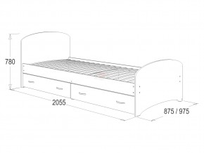 Кровать-6 одинарная с 2-мя ящиками 800*2000 млечный дуб в Пласте - plast.mebel74.com | фото 2