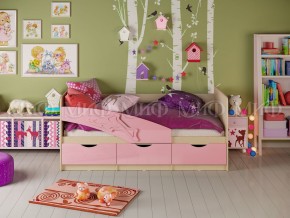 Кровать Дельфин 1600 Розовый металлик в Пласте - plast.mebel74.com | фото 1