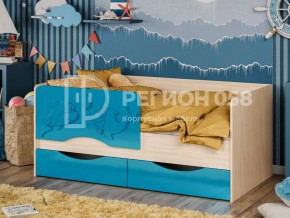 Кровать Дельфин-2 МДФ Голубой металлик в Пласте - plast.mebel74.com | фото