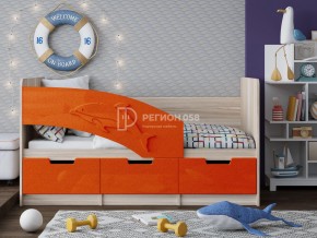 Кровать Дельфин-6 МДФ 1600 Апельсин металлик в Пласте - plast.mebel74.com | фото 1