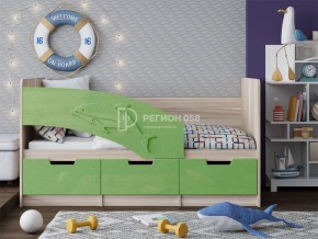 Кровать Дельфин-6 МДФ 1600 Салатовый металлик в Пласте - plast.mebel74.com | фото 1