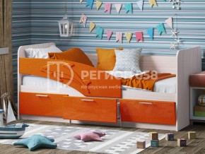Кровать Дельфин МДФ 1600 Апельсин металлик в Пласте - plast.mebel74.com | фото