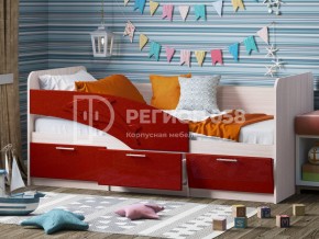 Кровать Дельфин МДФ 1600 Красный металлик в Пласте - plast.mebel74.com | фото
