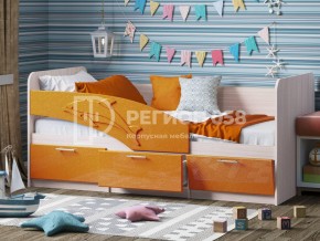 Кровать Дельфин МДФ 1600 Оранжевый металлик в Пласте - plast.mebel74.com | фото