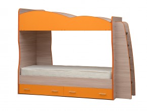 Кровать детская двухъярусная Юниор 1.1 оранжевая в Пласте - plast.mebel74.com | фото