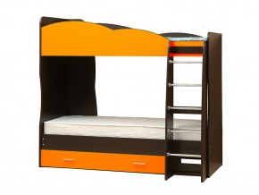 Кровать детская двухъярусная Юниор 2.1 оранжевая в Пласте - plast.mebel74.com | фото