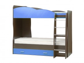 Кровать детская двухъярусная Юниор 2.1 синяя в Пласте - plast.mebel74.com | фото