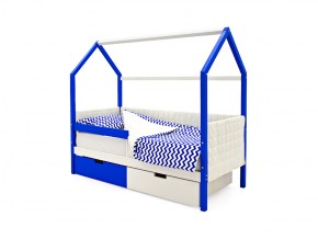 Кровать-домик мягкий Svogen с ящиками и бортиком сине-белый в Пласте - plast.mebel74.com | фото 4
