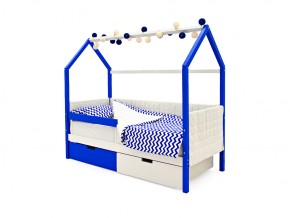 Кровать-домик мягкий Svogen с ящиками и бортиком сине-белый в Пласте - plast.mebel74.com | фото 5