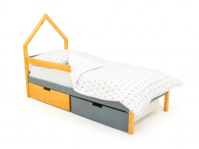 Кровать-домик мини Svogen с ящиками и бортиком дерево-графит в Пласте - plast.mebel74.com | фото 1