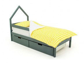 Кровать-домик мини Svogen с ящиками и бортиком графит в Пласте - plast.mebel74.com | фото