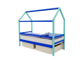 Кровать-домик Svogen с ящиками и бортиком мятно-синий в Пласте - plast.mebel74.com | фото 3
