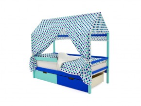 Кровать-домик Svogen с ящиками и бортиком мятно-синий в Пласте - plast.mebel74.com | фото 5