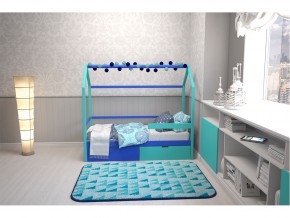 Кровать-домик Svogen с ящиками и бортиком мятно-синий в Пласте - plast.mebel74.com | фото 6