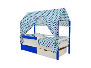 Кровать-домик Svogen с ящиками и бортиком сине-белый в Пласте - plast.mebel74.com | фото 5