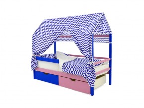 Кровать-домик Svogen с ящиками и бортиком синий-лаванда в Пласте - plast.mebel74.com | фото 4