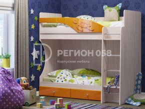 Кровать двухъярусная Бемби МДФ Оранжевый металлик в Пласте - plast.mebel74.com | фото