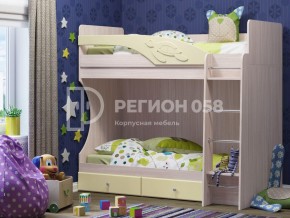 Кровать двухъярусная Бемби МДФ Ваниль матовая в Пласте - plast.mebel74.com | фото