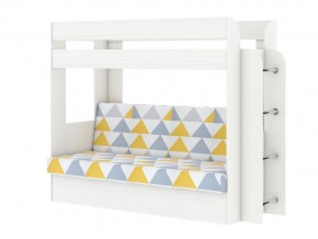 Кровать двухъярусная Карамель 75 бодега светлый-желтые треугольники в Пласте - plast.mebel74.com | фото