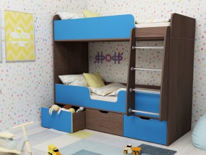 Кровать двухъярусная Малыш двойняшка бодега-голубой в Пласте - plast.mebel74.com | фото 1