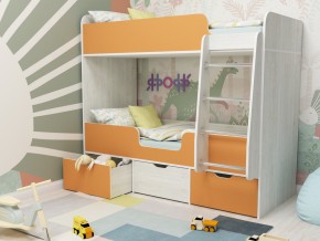 Кровать двухъярусная Малыш двойняшка винтерберг-оранжевый в Пласте - plast.mebel74.com | фото