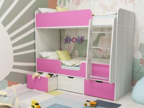 Кровать двухъярусная Малыш двойняшка винтерберг-розовый в Пласте - plast.mebel74.com | фото