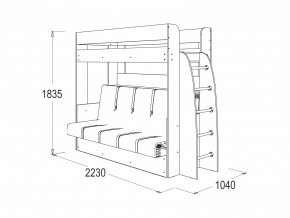 Кровать-диван двухярусная Омега 17 ясень анкор светлый в Пласте - plast.mebel74.com | фото 2