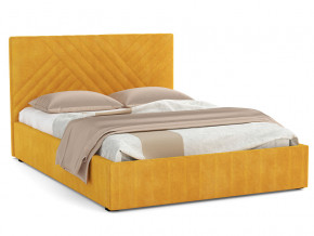 Кровать Гамма 1400 с основанием велюр тенерифе куркума в Пласте - plast.mebel74.com | фото