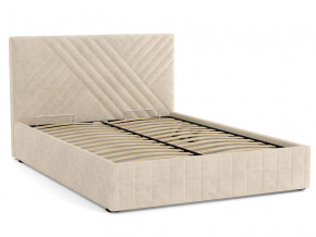 Кровать Гамма 1600 с основанием велюр тенерифе крем в Пласте - plast.mebel74.com | фото 2