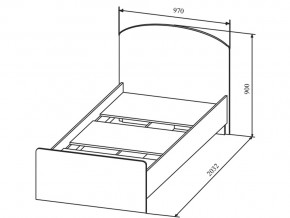 Кровать KI-KI КРД900.1 в Пласте - plast.mebel74.com | фото 2