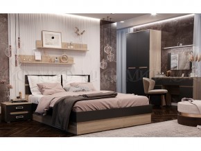 Кровать Ким 1400 Графит софт, сонома в Пласте - plast.mebel74.com | фото 2