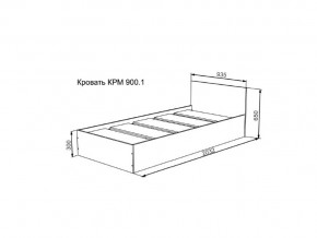 Кровать Мори КРМ 900.1 графит в Пласте - plast.mebel74.com | фото 2