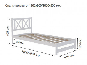 Кровать односпальная Аист-7 Классика белый 1800х900 мм в Пласте - plast.mebel74.com | фото 2