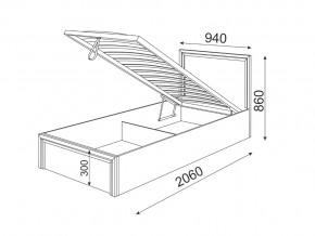 Кровать с подъемным механизмом Остин модуль 22 в Пласте - plast.mebel74.com | фото 3