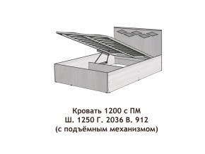 Кровать с подъёмный механизмом Диана 1200 в Пласте - plast.mebel74.com | фото 2