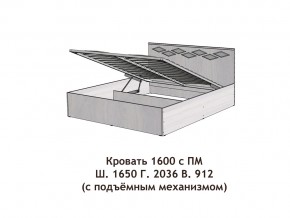 Кровать с подъёмный механизмом Диана 1600 в Пласте - plast.mebel74.com | фото 3