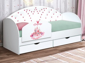 Кровать с продольной мягкой спинкой Корона №4 800х1900 мм белая в Пласте - plast.mebel74.com | фото 2