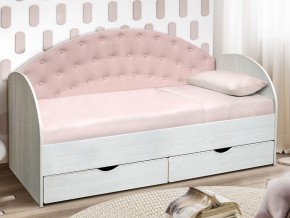 Кровать с продольной мягкой спинкой Софа №10 розовый 800х1600 в Пласте - plast.mebel74.com | фото 1