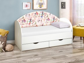 Кровать с продольной мягкой спинкой Софа №11 800х1600 принцесски в Пласте - plast.mebel74.com | фото 1