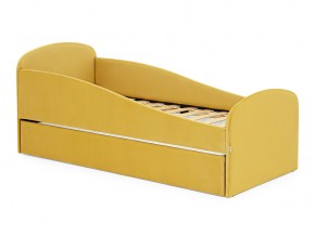 Кровать с ящиком Letmo горчичный (велюр) в Пласте - plast.mebel74.com | фото
