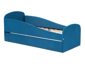 Кровать с ящиком Letmo морской (велюр) в Пласте - plast.mebel74.com | фото