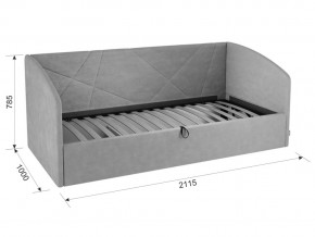 Кровать софа Квест 900 велюр персик в Пласте - plast.mebel74.com | фото 2