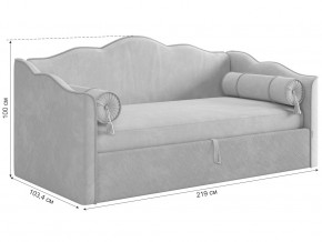 Кровать софа Лея 900 велюр латте/крем в Пласте - plast.mebel74.com | фото 2