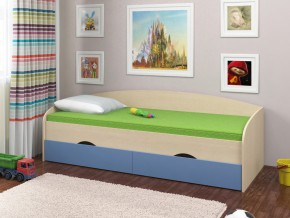 Кровать Соня 2 дуб молочный-голубой в Пласте - plast.mebel74.com | фото
