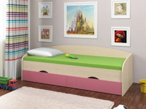 Кровать Соня 2 дуб молочный-розовый в Пласте - plast.mebel74.com | фото